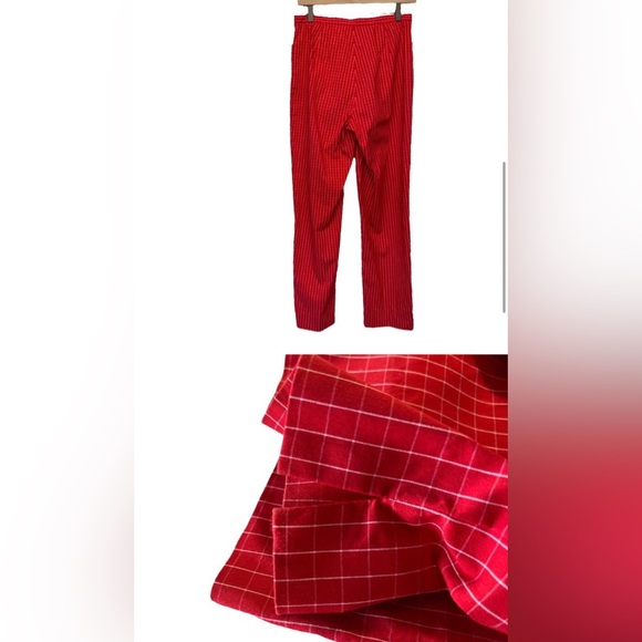 Vintage Ralph Lauren Hi Waist Light Weight Red Checkered Plaid Pattern Size 6 - Picture 2 of 4